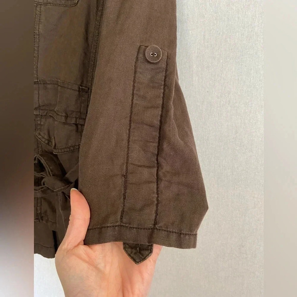 Calvin Klein 100% linen belted button lightweight  jacket coat Sz S - Picture 4 of 14